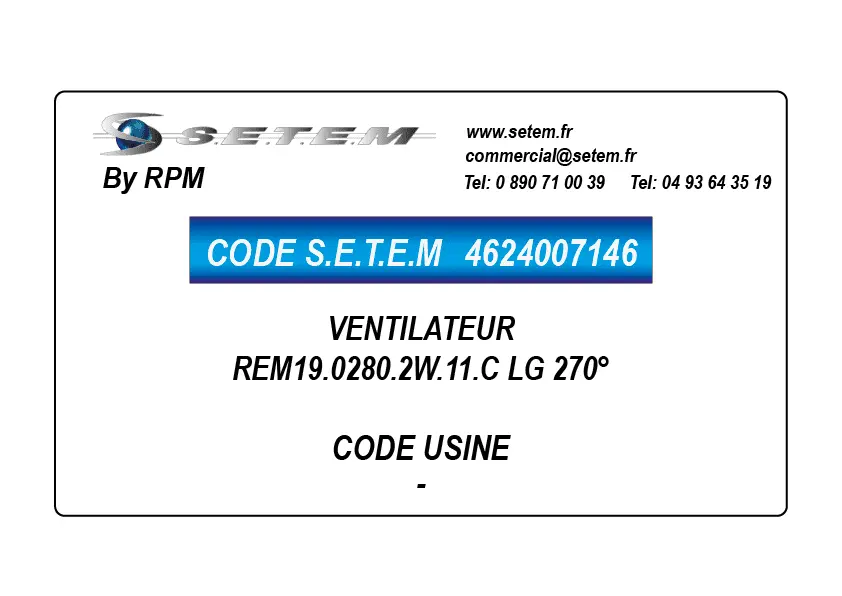 4624007146-VENTILATEUR REM19.0280.2W.11.C LG 270°