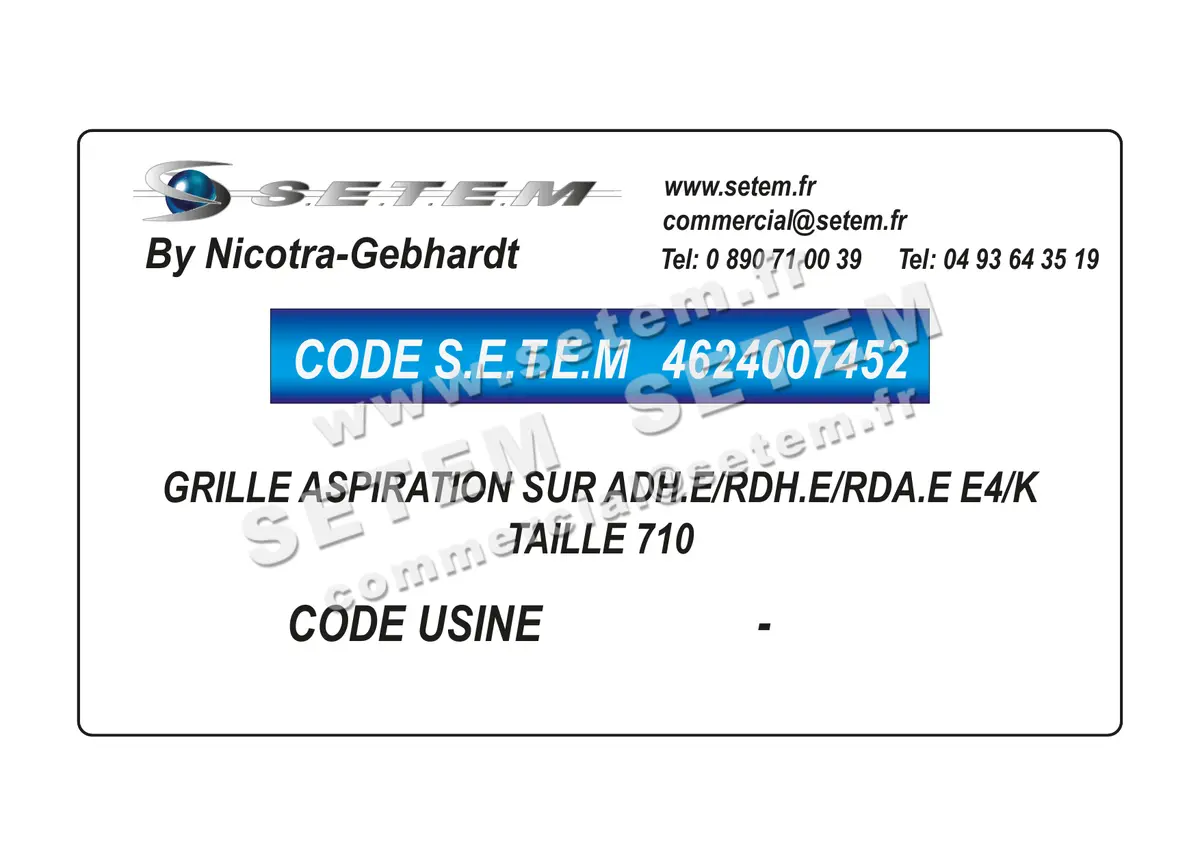 4624007452-GRILLE D'ASPIRATION NICOTRA GEBHARDT SUR ADH.E/RDH.E/RDA.E E4/K TAILLE 710