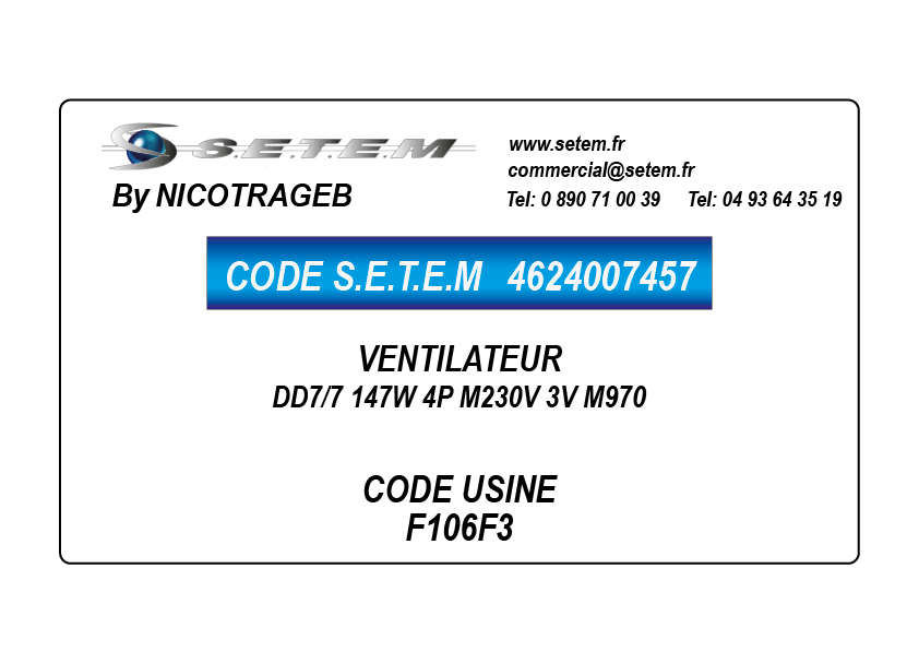 VENTILATEUR DD9/9 SANS MOTEUR