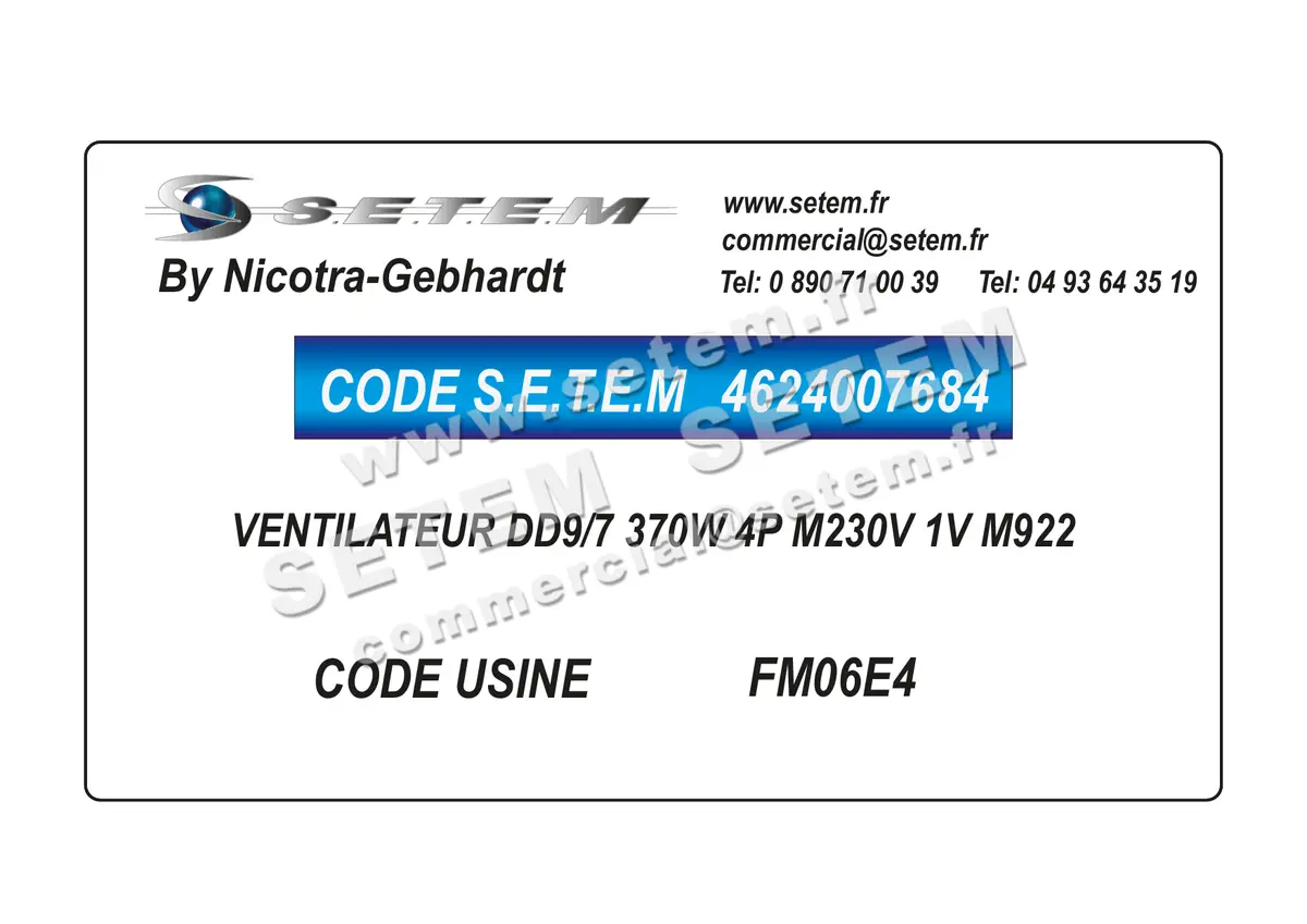 4624007684-VENTILATEUR NICOTRA GEBHARDT DD9/7 370W 4P M230V 1V M922 *FM06E4* 2