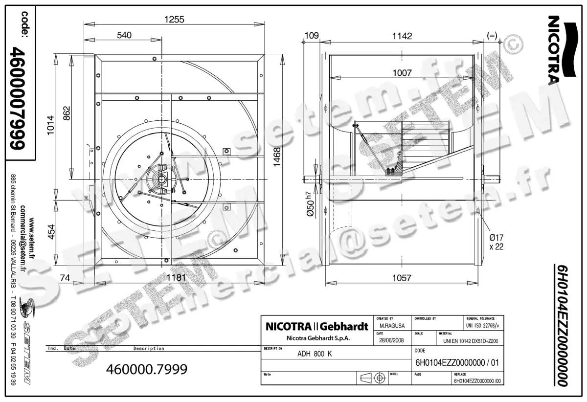 4624007999-VENTILATEUR NICOTRA GEBHARDT ADH800K *6H0104EZZ0000000* 2