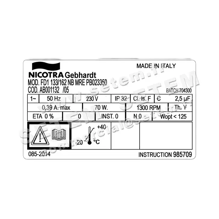 4624008003-GMV NICOTRA GEBHARDT FD1.133/162NB MRE PB023350 *AB001132* 5