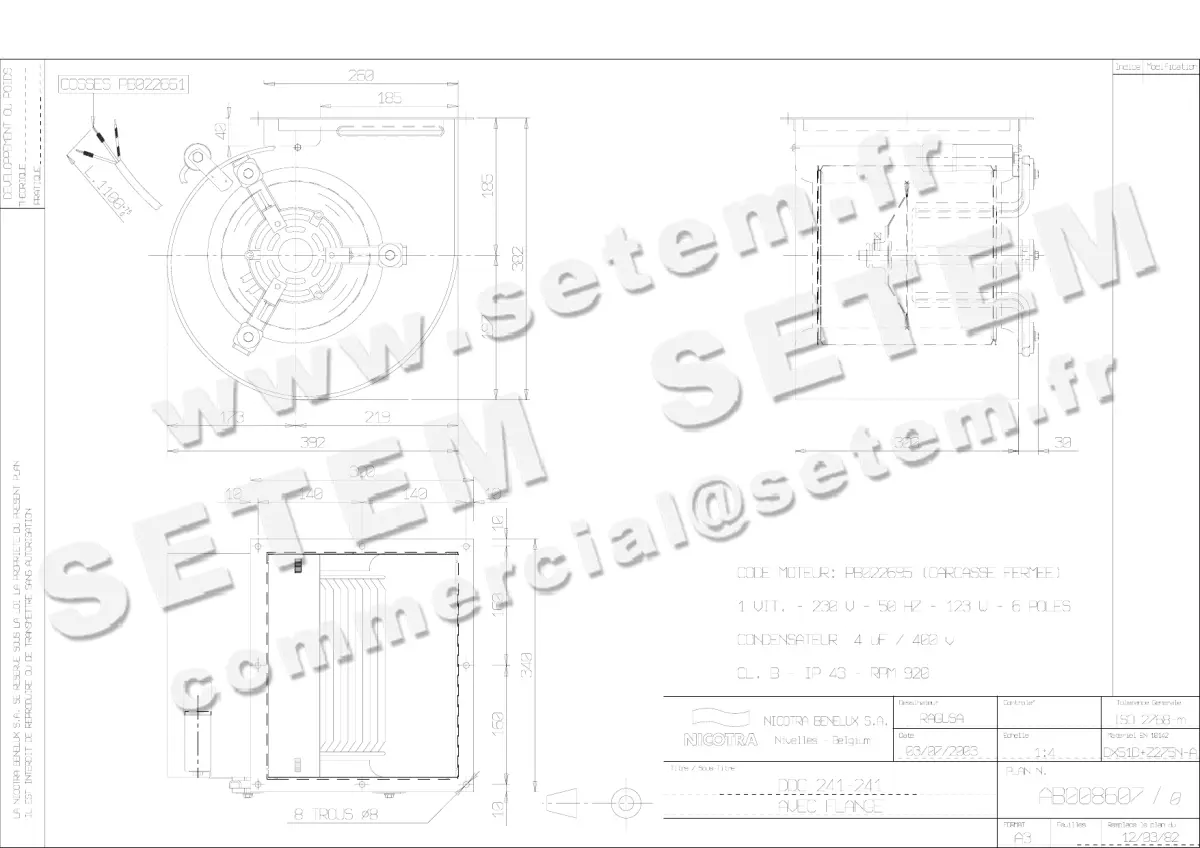4624008017-VENTILATEUR NICOTRA GEBHARDT DDC241X241 123W 6P M230V PB022695 *AB008607*