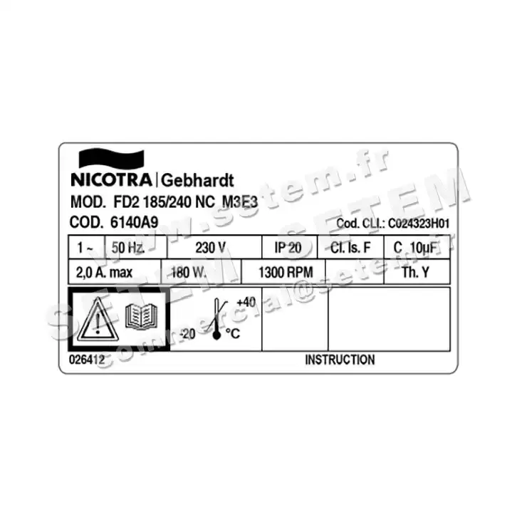 4624008030-GMV NICOTRA GEBHARDT FD2.185/240NC M3E3 "C024323H01" *6140A9* 3