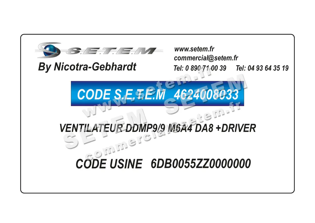 4624008033-VENTILATEUR NICOTRA GEBHARDT DDMP9/9 M6A4 DA8 +DRIVER *6DB0055ZZ0000000*