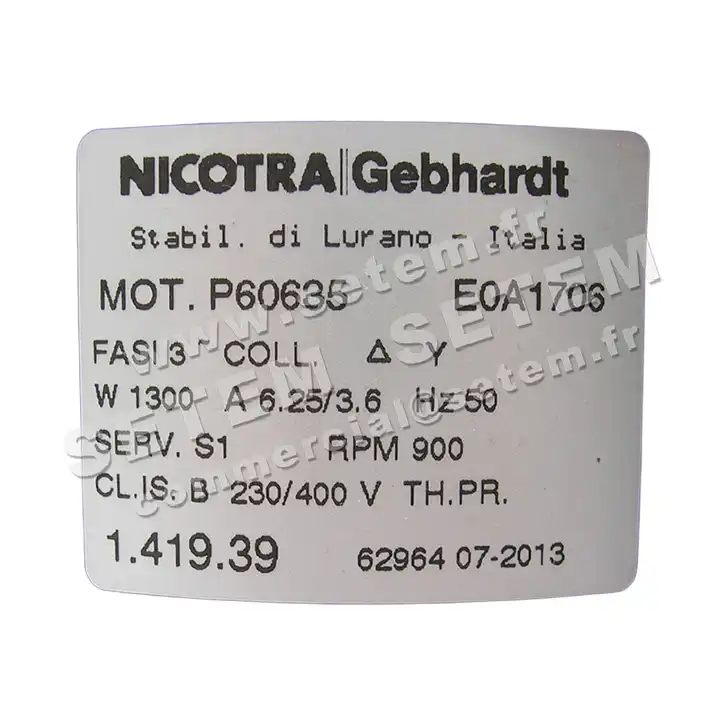 4624008051-MOTEUR NICOTRA GEBHARDT P60635 E0A1706 "141939" +BRAS" 5