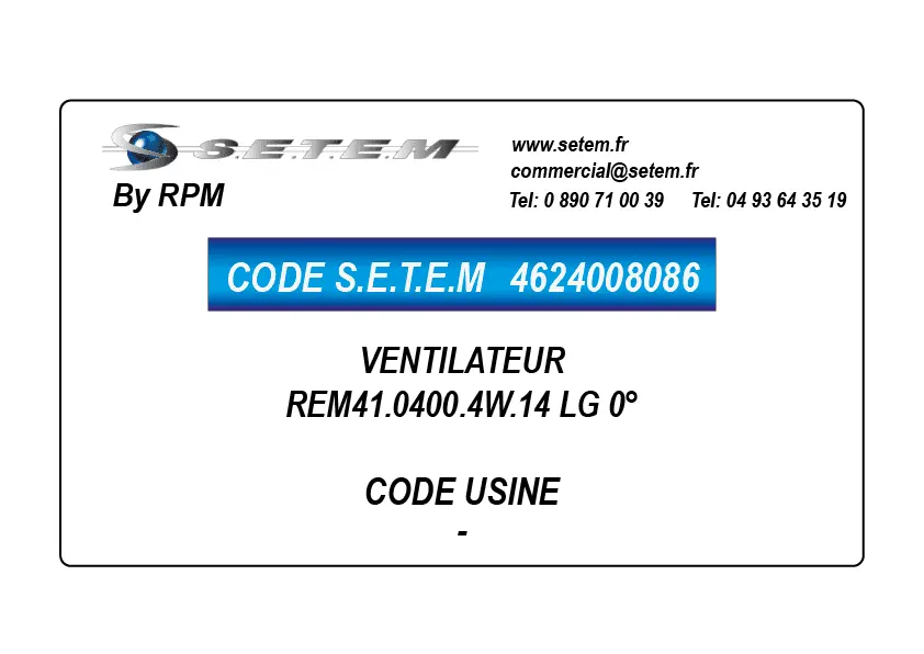 4624008086-VENTILATEUR REM41.0400.4W.14 LG 0°