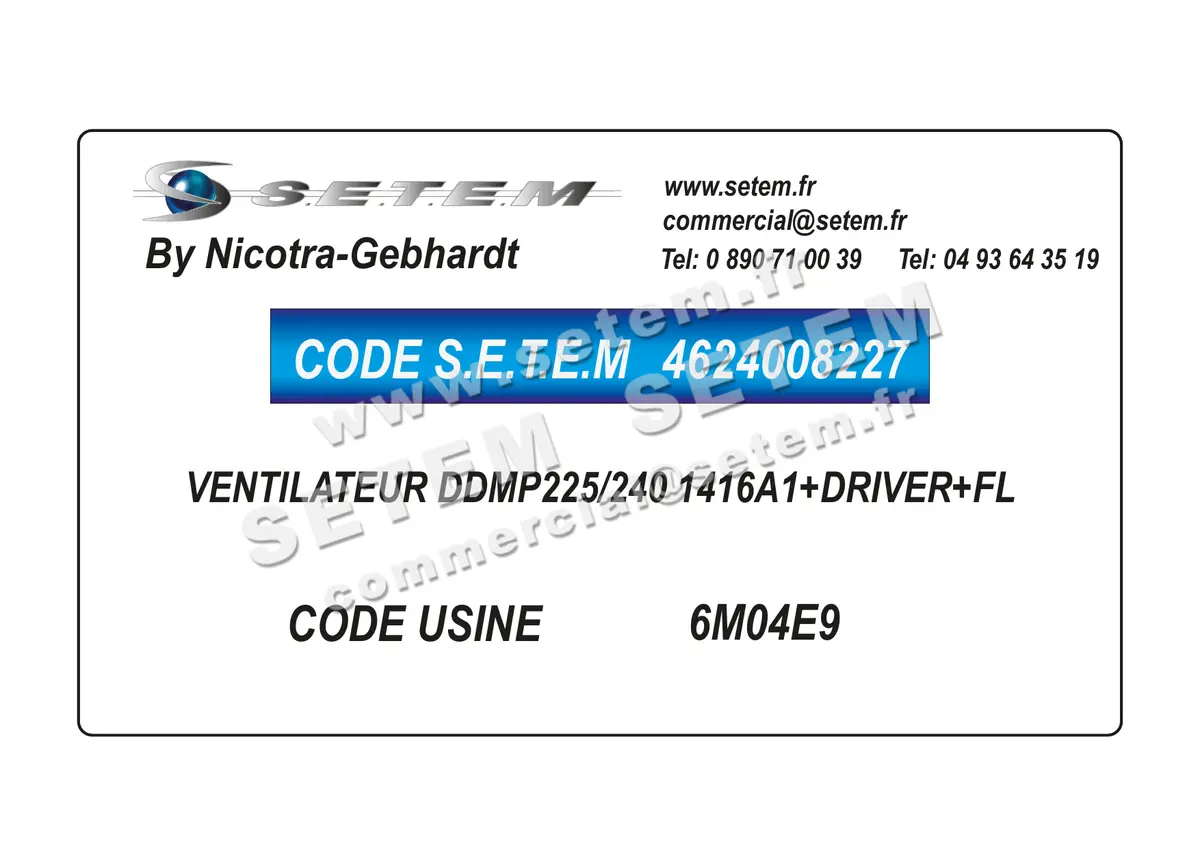 4624008227-VENTILATEUR NICOTRA GEBHARDT DDMP225/240 1416A1+DRIVER+FL *6M04E9*