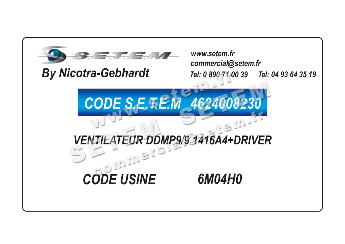 4624008230-VENTILATEUR NICOTRA GEBHARDT DDMP9/9 1416A4+DRIVER *6M04H0*
