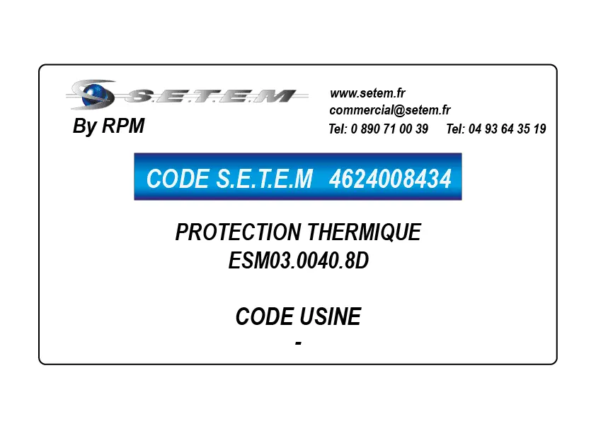 4624008434-PROTECTION THERMIQUE ESM03.0040.8D