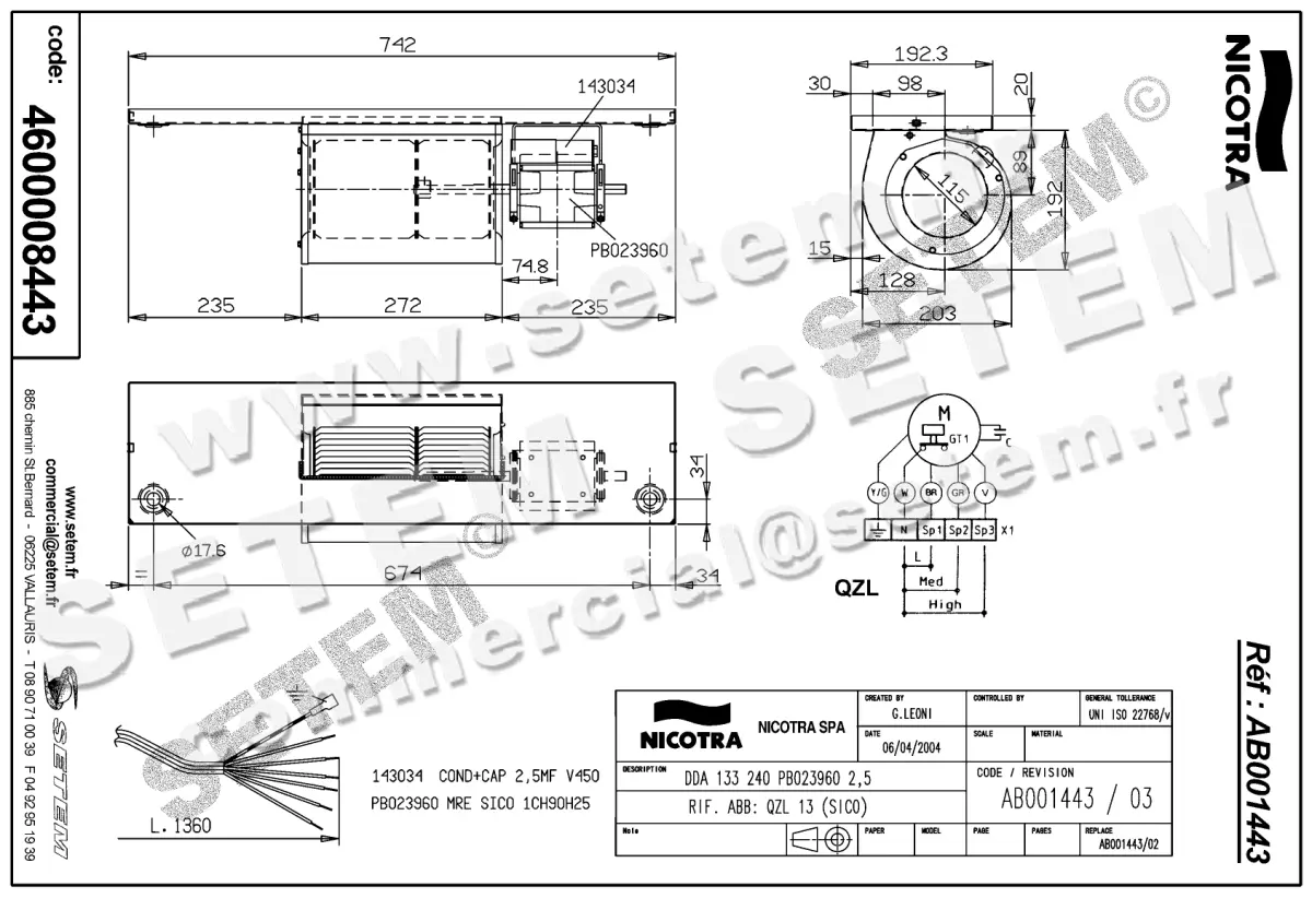 4624008443-GMV NICOTRA GEBHARDT DDA133/240 PB023960 *AB001443* 2
