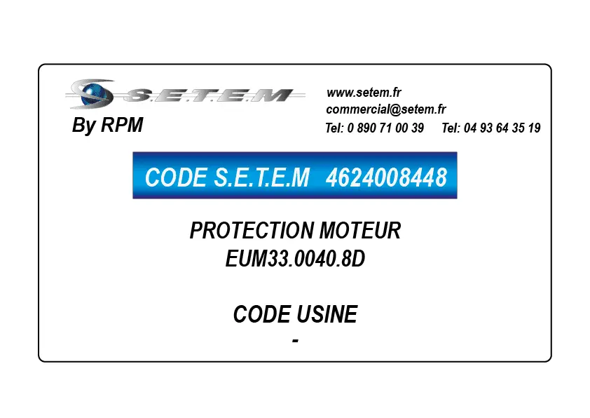 4624008448-PROTECTION MOTEUR EUM33.0040.8D