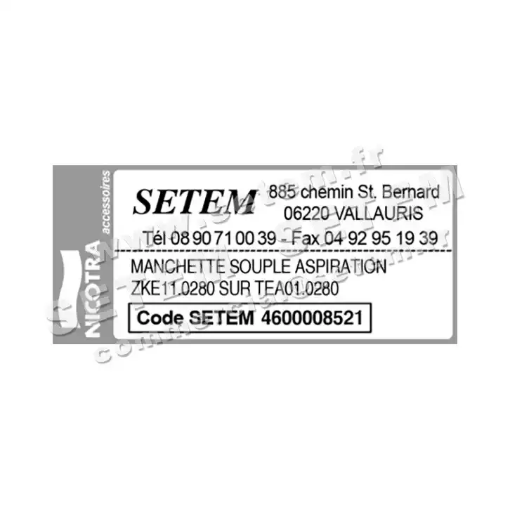 4624008521-MANCHETTE SOUPLE D'ASPIRATION  NICOTRA GEBHARDT SUR TEA01.0280 2