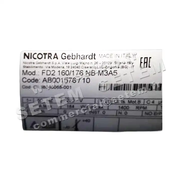 4624008676-GMV NICOTRA GEBHARDT DPA160/176NB M3A5 "38040068.001" *AB001576*