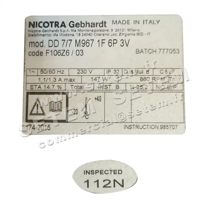 4624008953-VENTILATEUR NICOTRA GEBHARDT DD7/7 147W 6P M230V 3V M967 *F106Z6*