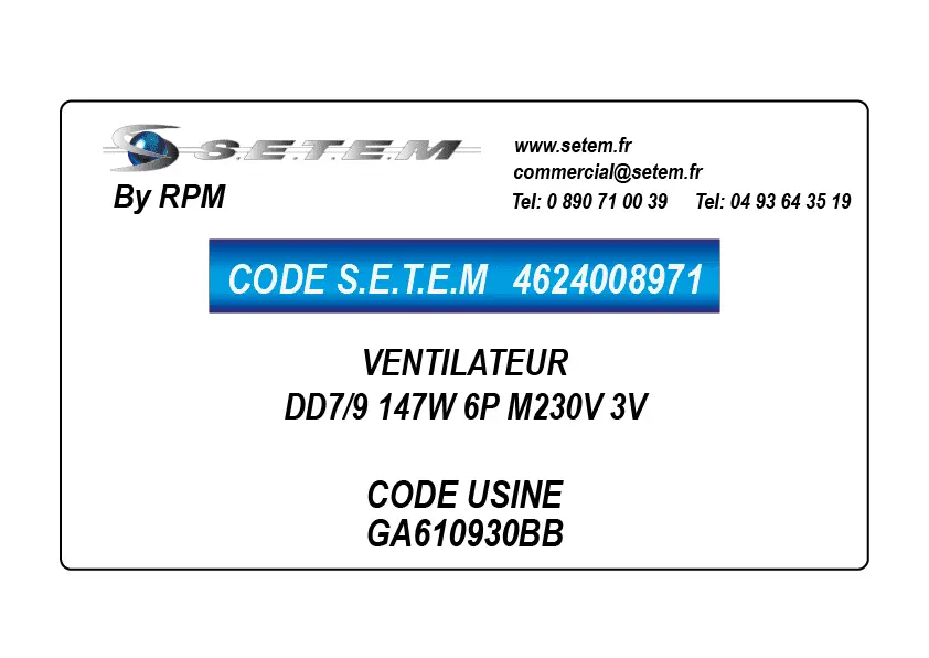 4624008971-VENTILATEUR NICOTRA GEBHARDT DD7/9 147W 6P M230V 3V *GA610930BB*