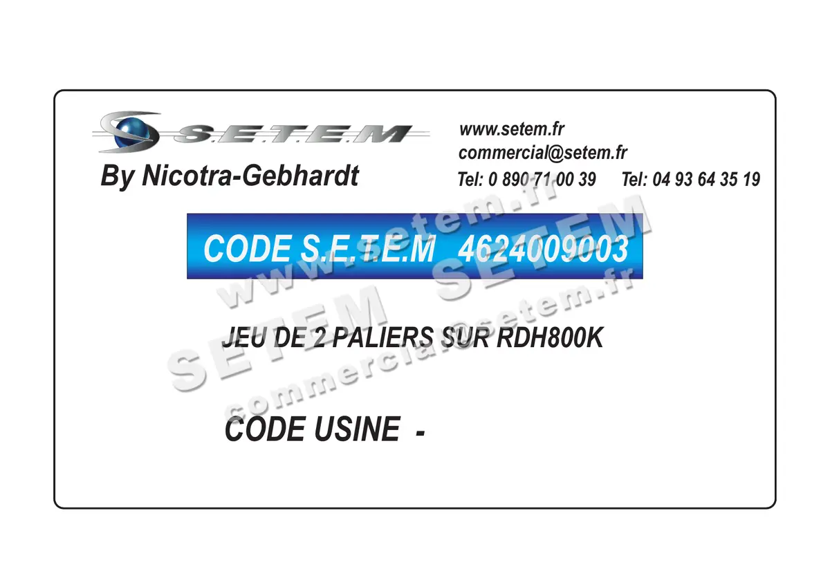 4624009003-JEU DE 2 PALIERS SUR RDH800K NICOTRA GEBHARDT