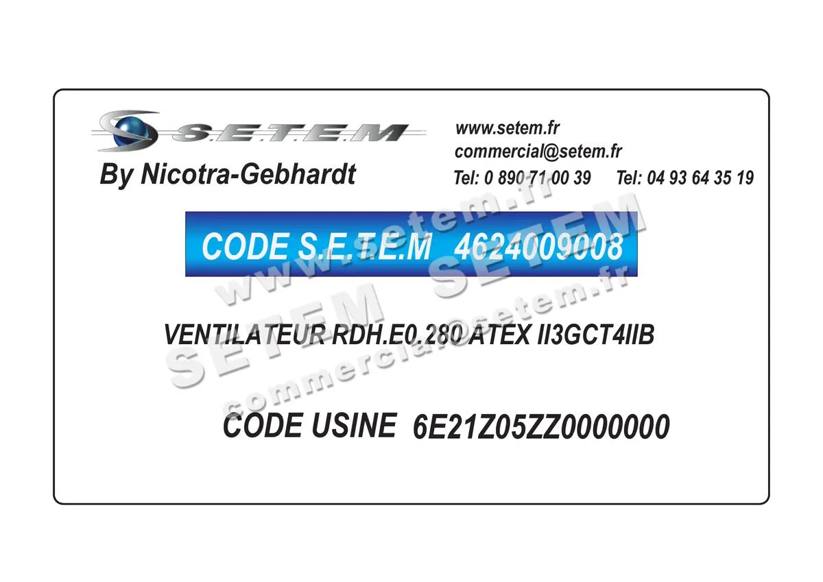 4624009008-VENTILATEUR NICOTRA GEBHARDT RDH.E0.280 ATEX II3GCT4IIB *6E21Z05ZZ0000000* 2