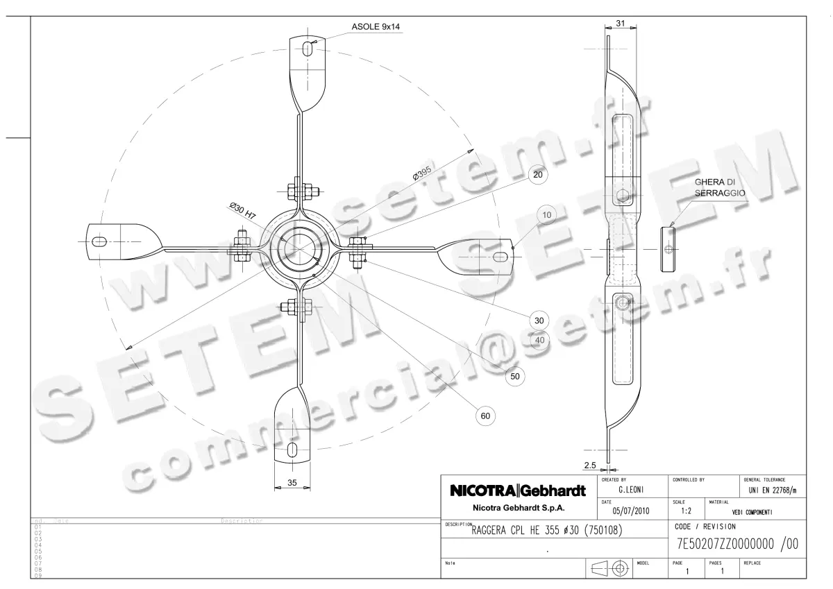 4624009015-ENSEMBLE CROISILLON/ROULEMENT SUR TAILLE 355 NICOTRA GEBHARDT