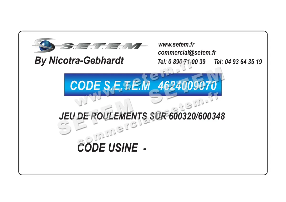 4624009070-JEU DE ROULEMENTS SUR 600320/600348 NICOTRA GEBHARDT