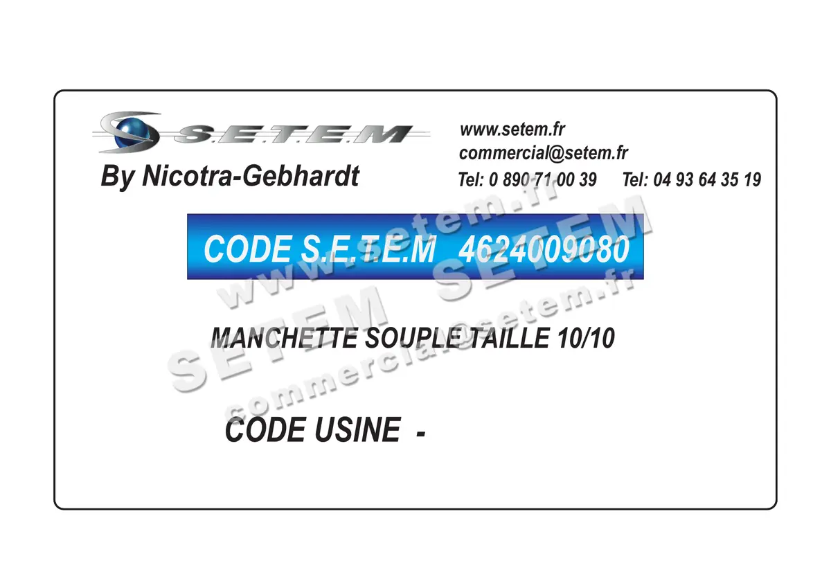 4624009080-MANCHETTE NICOTRA GEBHARDT SOUPLE TAILLE 10/10