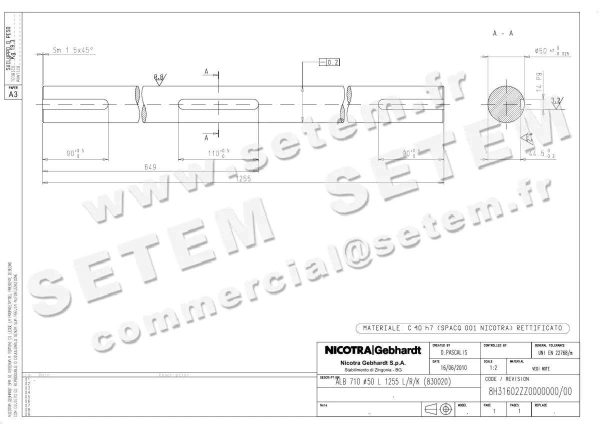 4624009120-ARBRE 710 D50 L1255 NICOTRA GEBHARDT