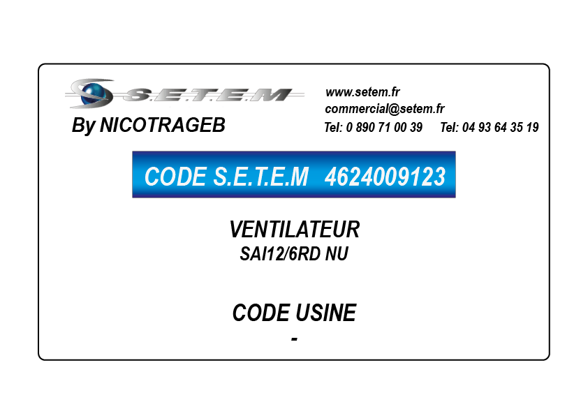 VENTILATEUR DDM9/7 550W 4P T400V 1V SP E6G6604 *6M02133*