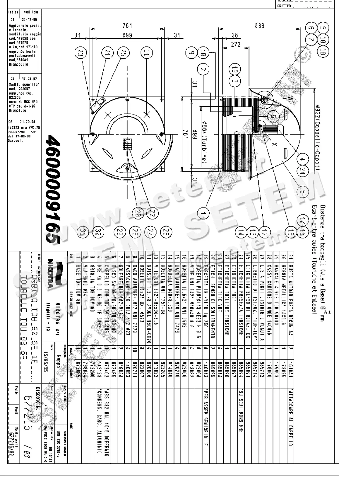 4624009165-TOURELLE NICOTRA GEBHARDT TDH80 6P M230V 1V 142123 *677216*
