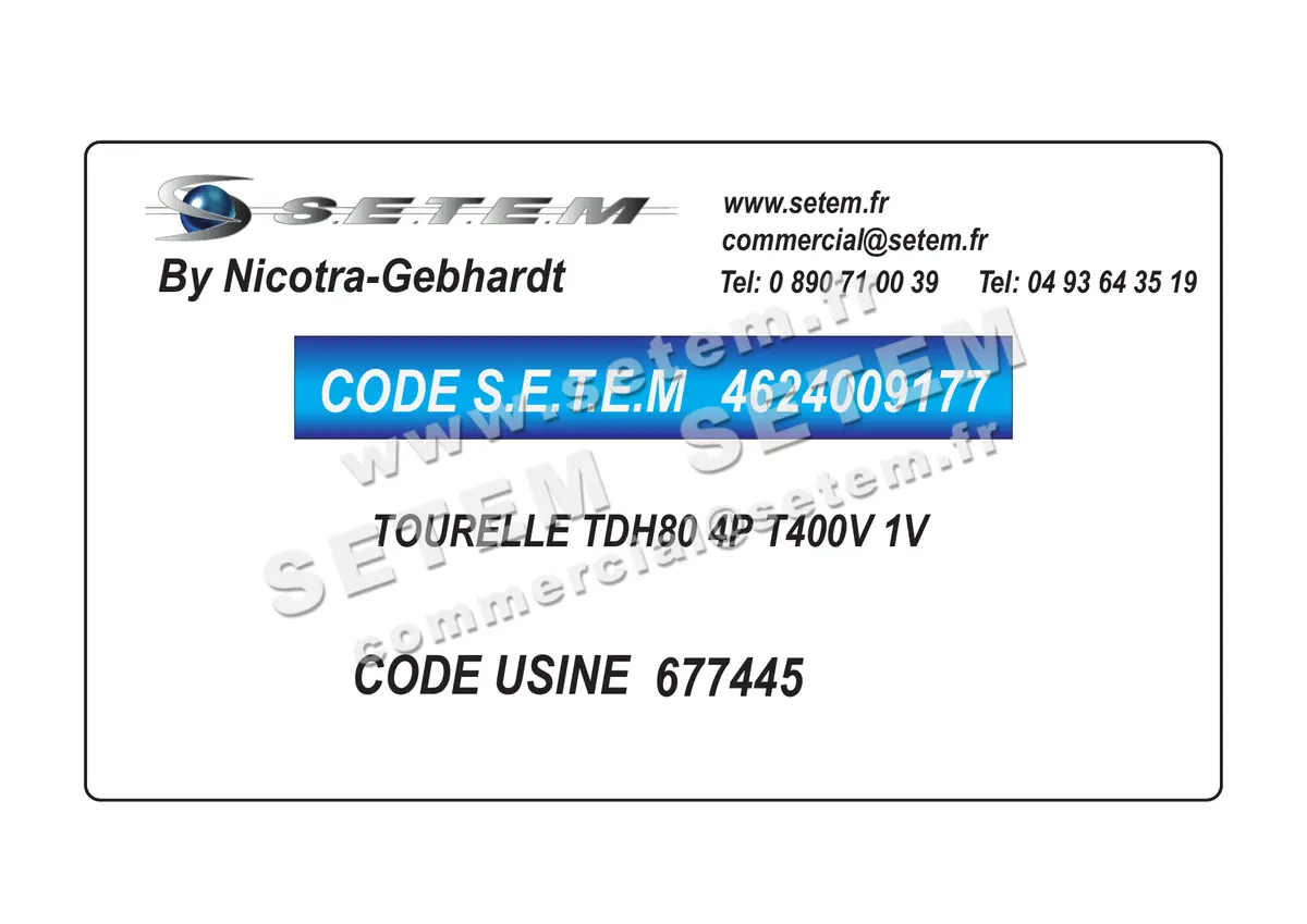 4624009177-TOURELLE NICOTRA GEBHARDT TDH80 4P T400V 1V *677445* 2