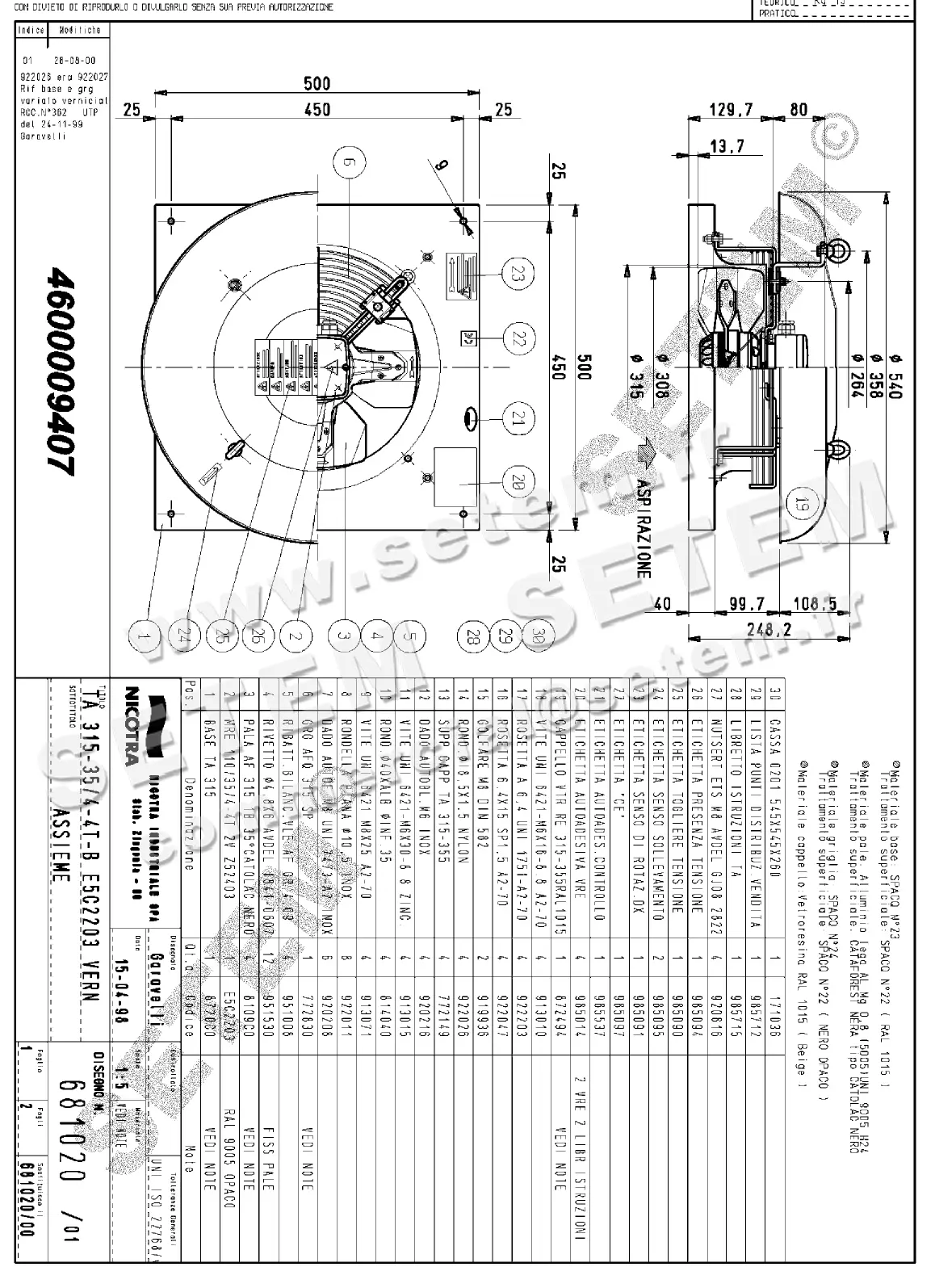 4624009407-TOURELLE NICOTRA GEBHARDT TA315 4P T400V 1V *681020*