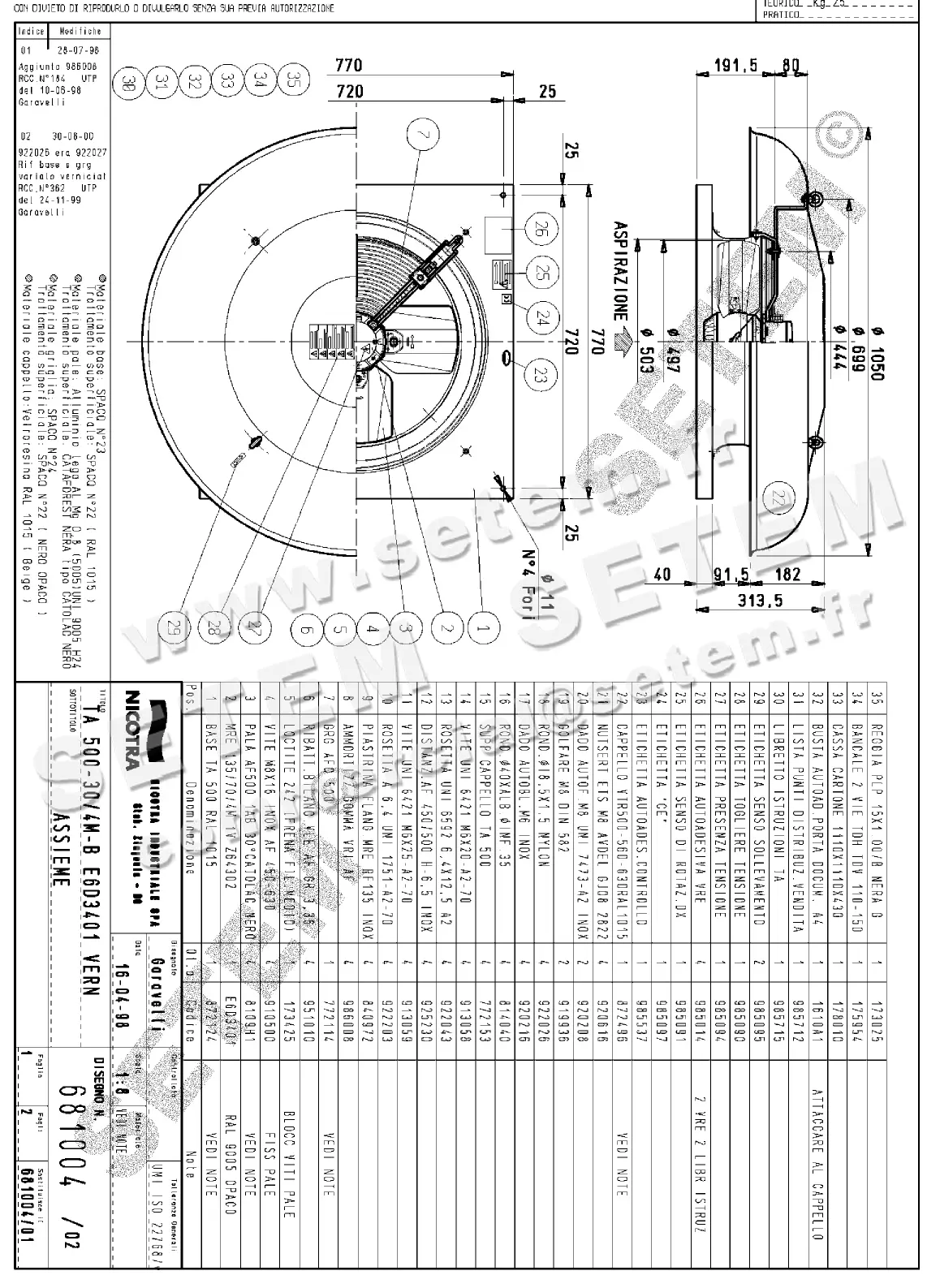 4624009461-TOURELLE NICOTRA GEBHARDT TA500 4P M230V 1V *681004*