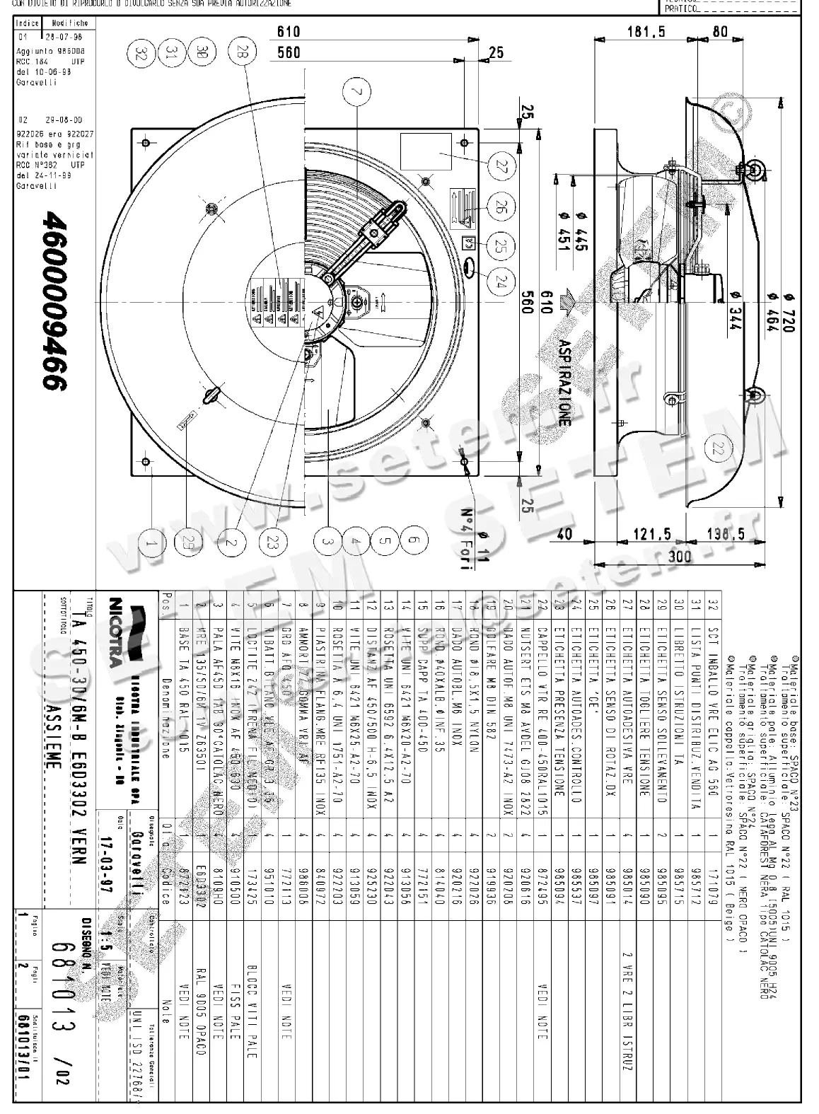 4624009466-TOURELLE NICOTRA GEBHARDT TA450 6P M230V 1V *681013*