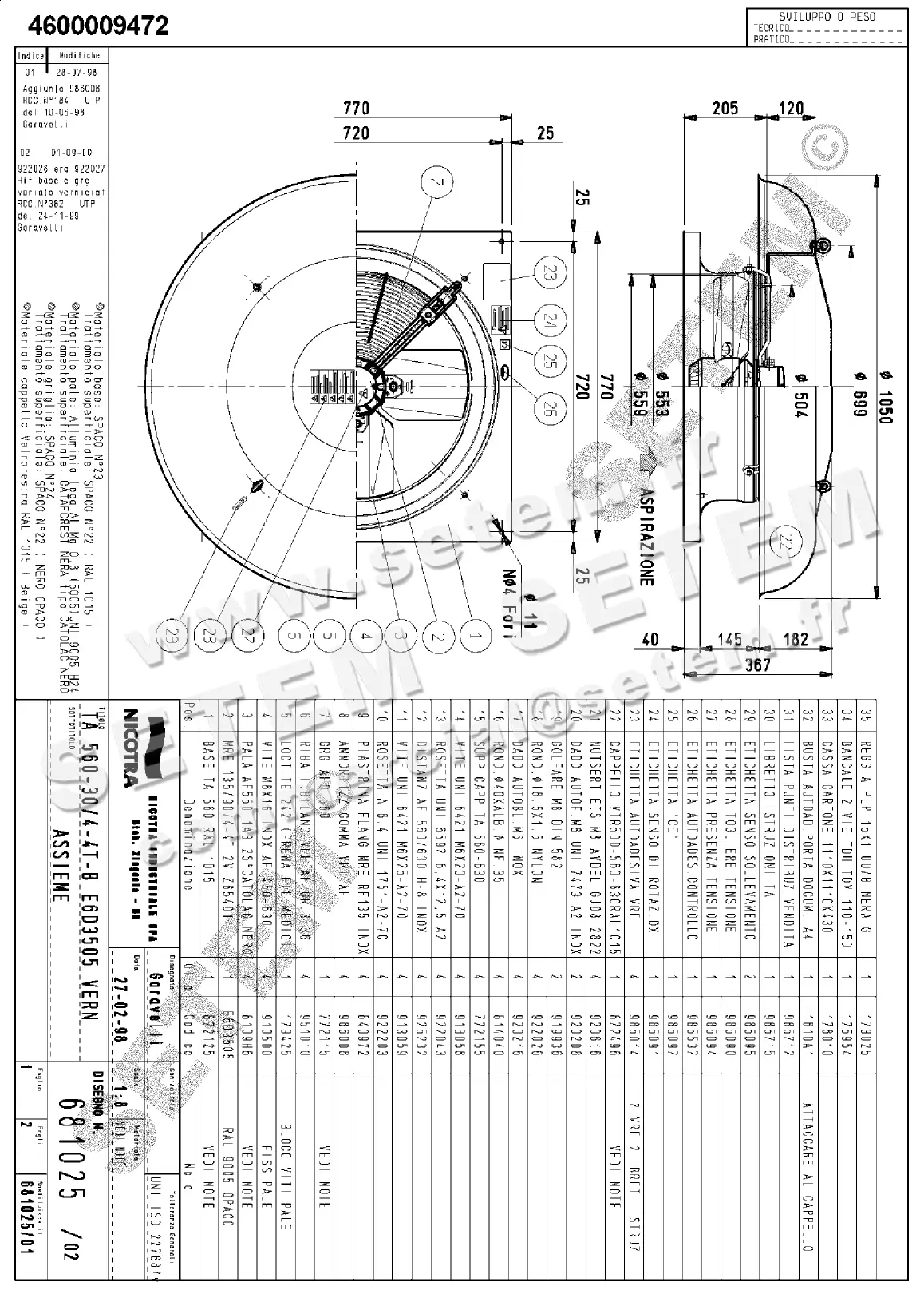 4624009472-TOURELLE NICOTRA GEBHARDT TA560 6P T400V 1V *681025*
