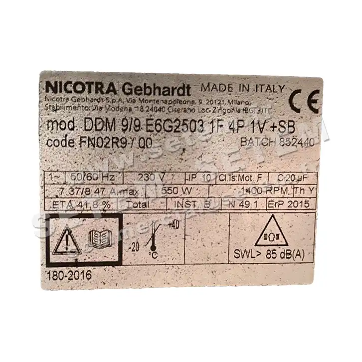 4624009707-VENTILATEUR NICOTRA GEBHARDT DDM9/9 E6G2503 1F 4P 1V +SB *FN02R9*