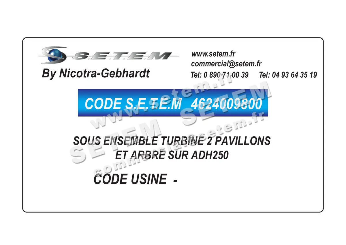 4624009800-SOUS ENSEMBLE TURBINE NICOTRA GEBHARDT 2 PAVILLONS ET ARBRE SUR ADH250