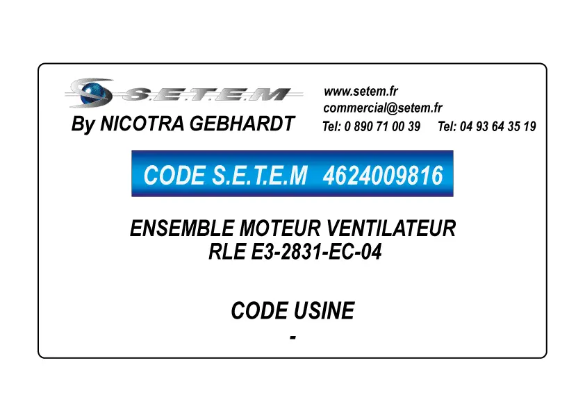 4624009816-ENSEMBLE MOTEUR/VENTILATEUR NICOTRA GEBHARDT RLE E3-2831-EC-04 2