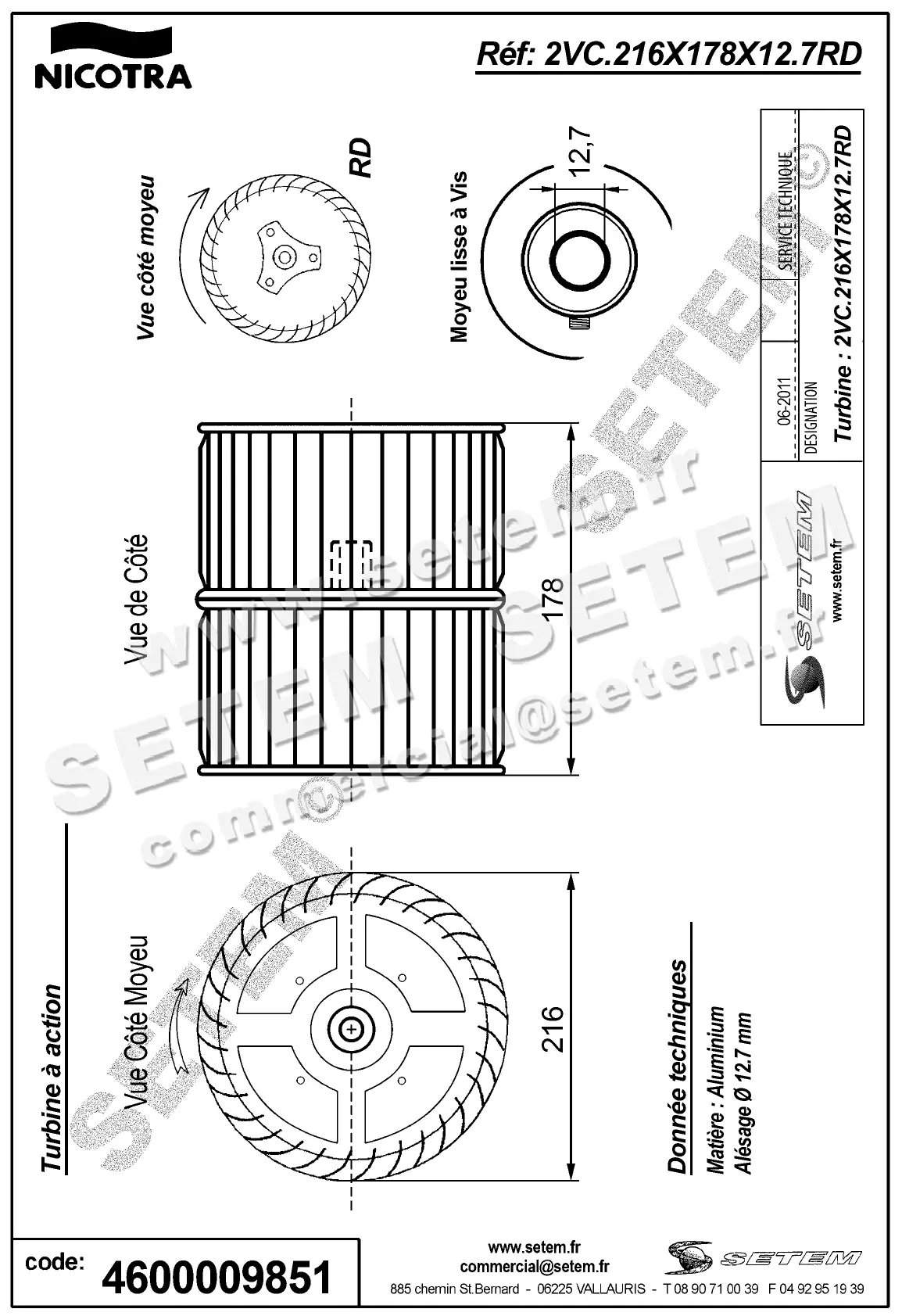 4624009851-TURBINE NICOTRA GEBHARDT 2VC.216X178X12.7RD 2