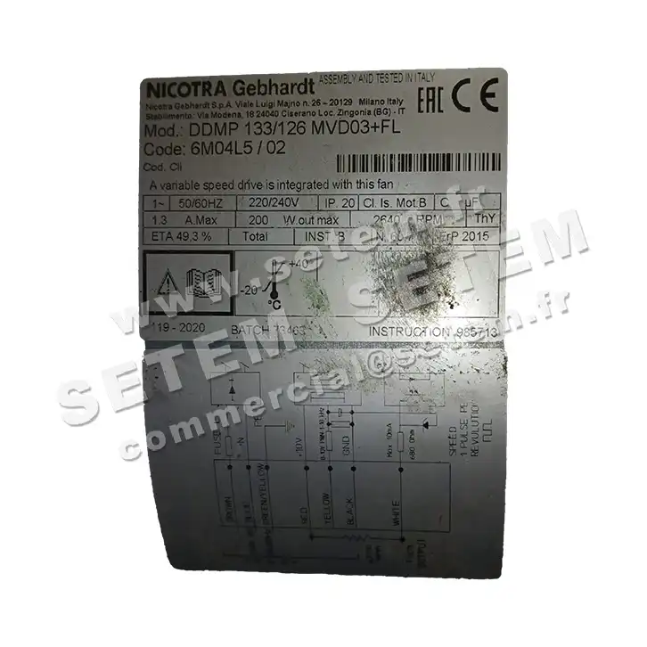 VENTILATEUR DDMP133/126 MVD03 +BR *6M04L5* 3