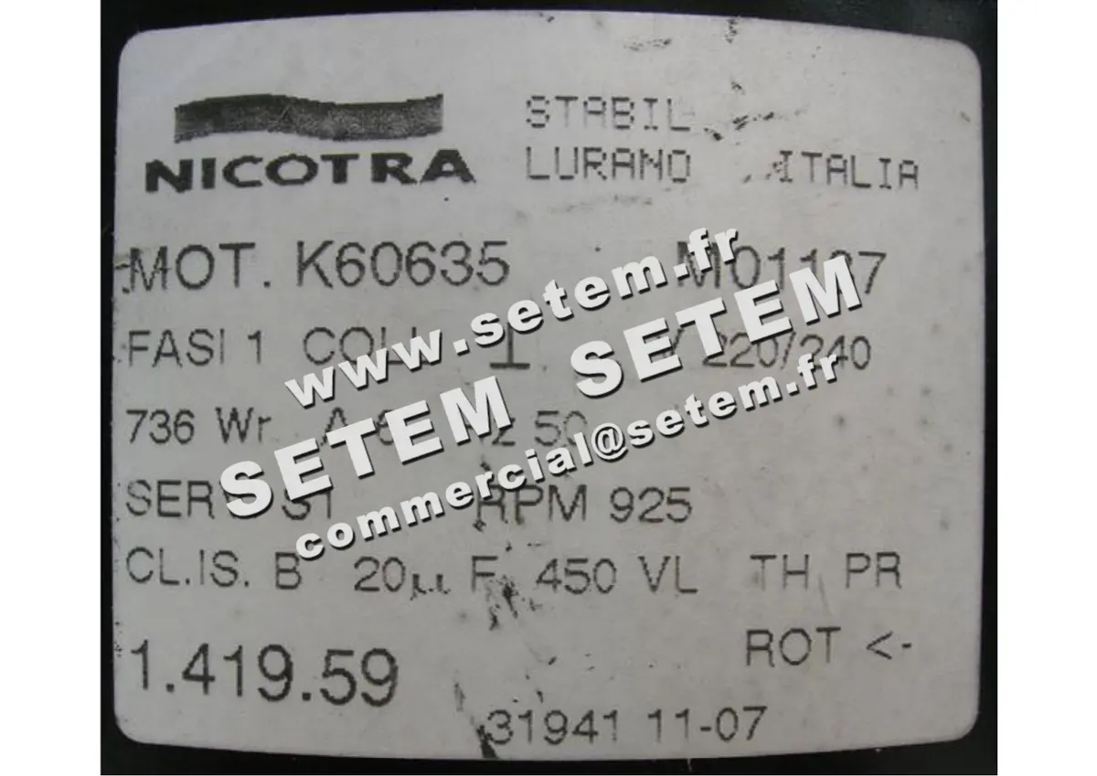 4624500035-MOTEUR NICOTRA K60635M01187 *141959* 3