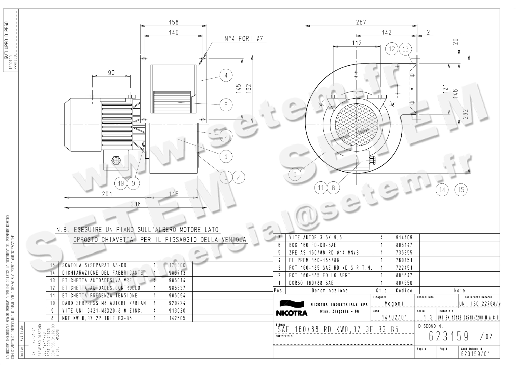 4624500259-VENTILATEUR NICOTRA SAE160/88RD *623159*
