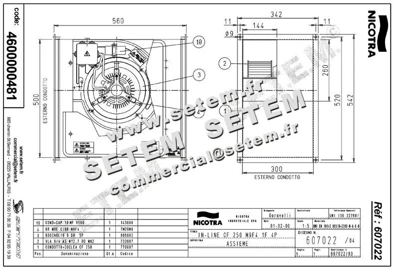 4624500481-CAISSON NICOTRA CF250 300W 4P M230V 1V M9F4 *607022* 2