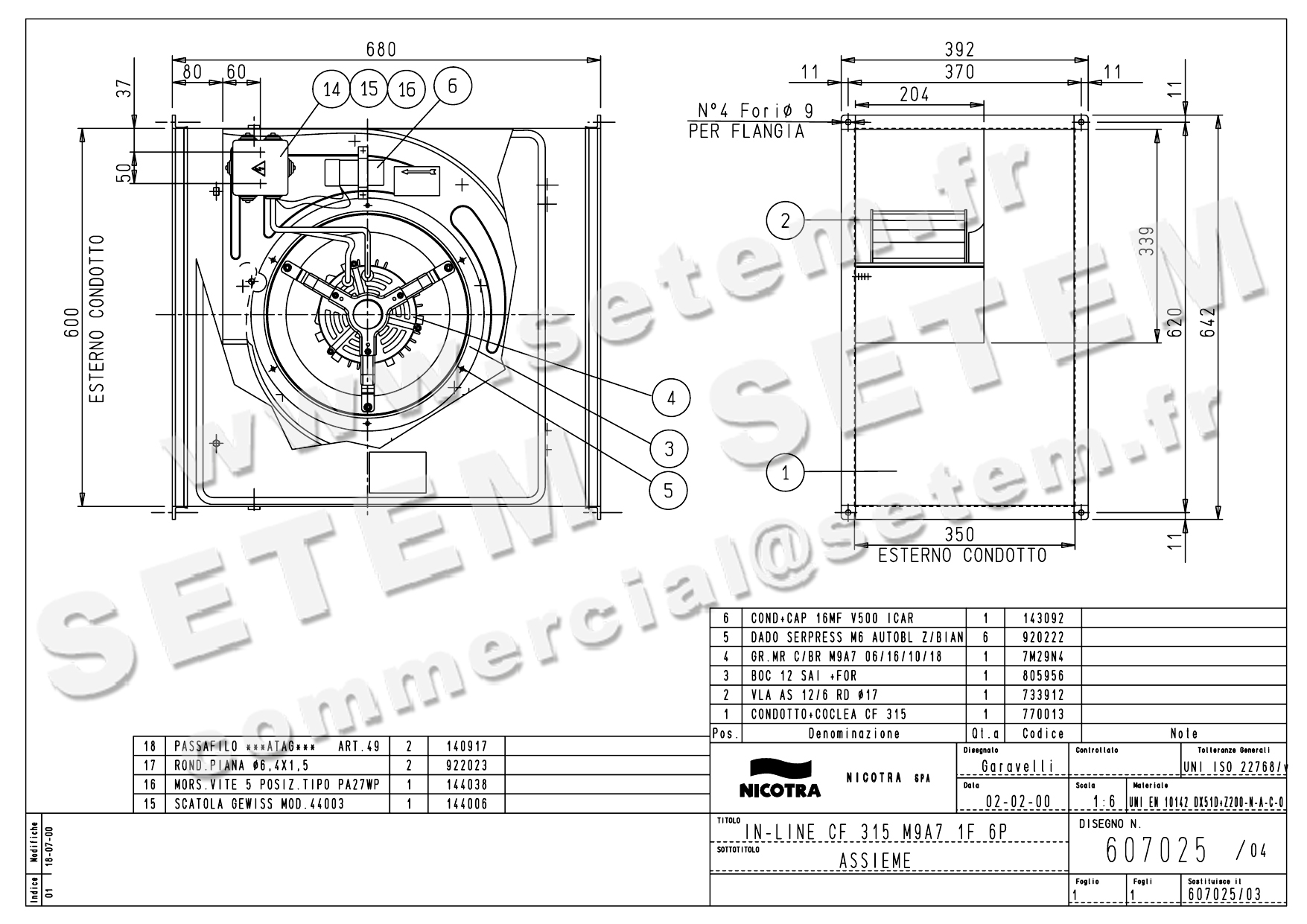 4624500483-CAISSON NICOTRA CF315 515W 6P M230V 1V M9A7 *607025*