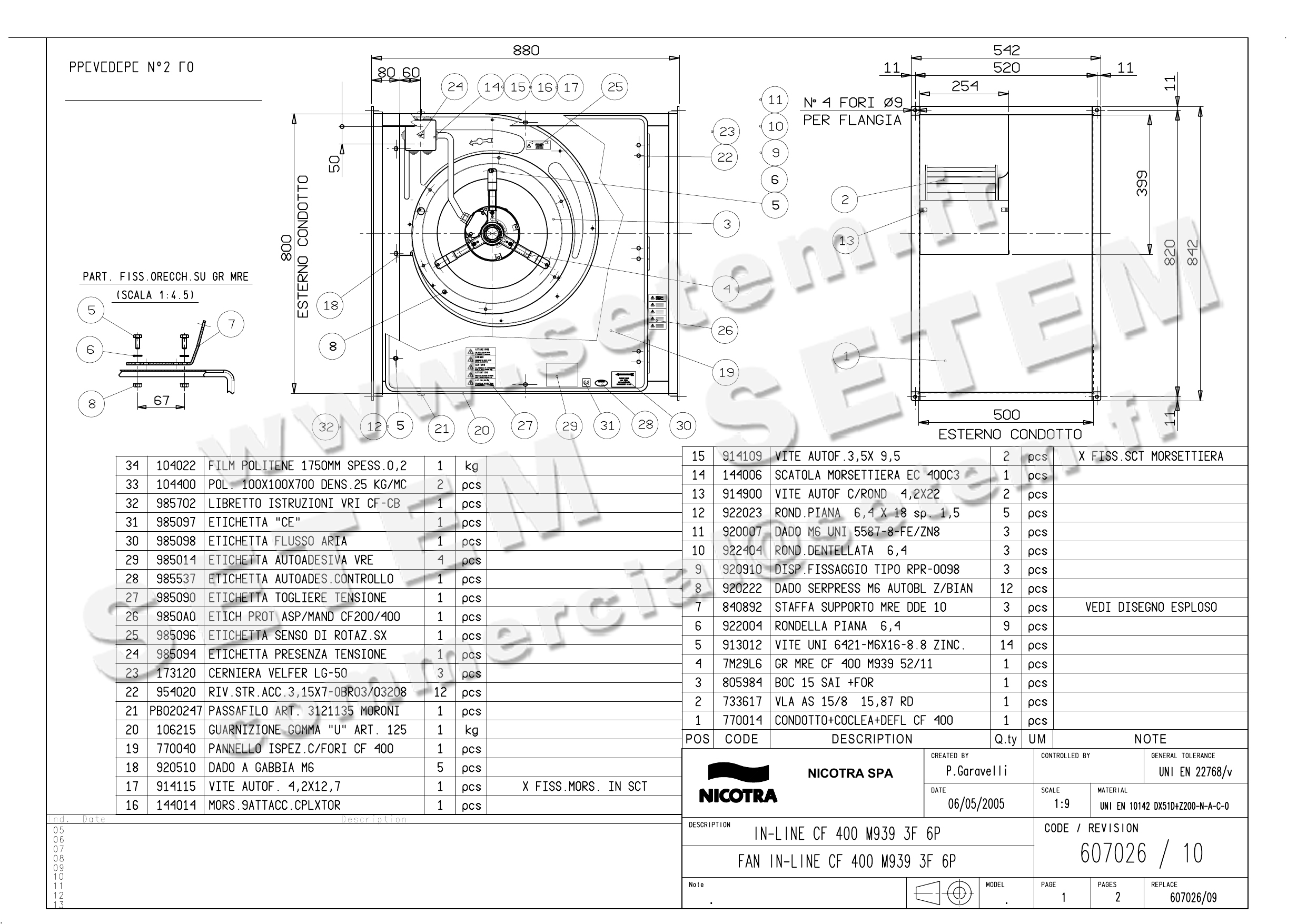 4624500484-CAISSON NICOTRA CF400 1300W 6P T230/400V 1V M939 *607026*