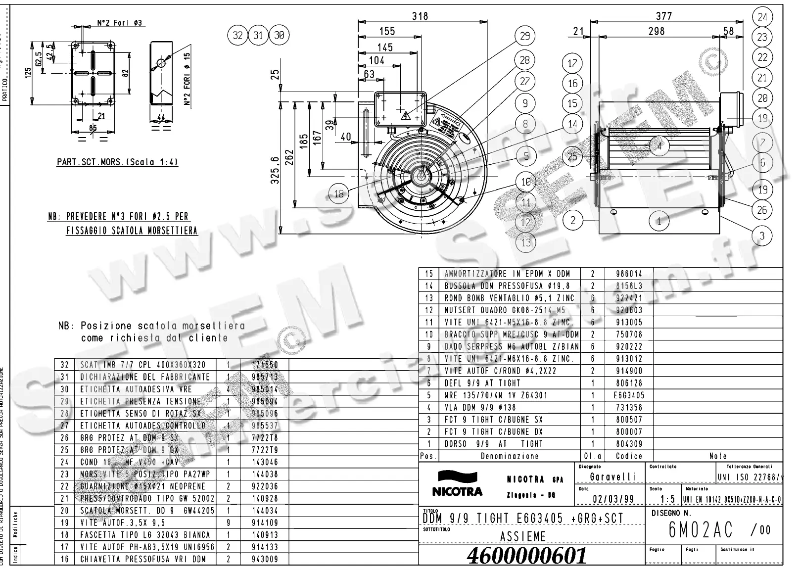 4624500601-VENTILATEUR NICOTRA DDM9/9TIG 420W 4P M230V 1V E6G3405 +BB+GRA *6M02AC*