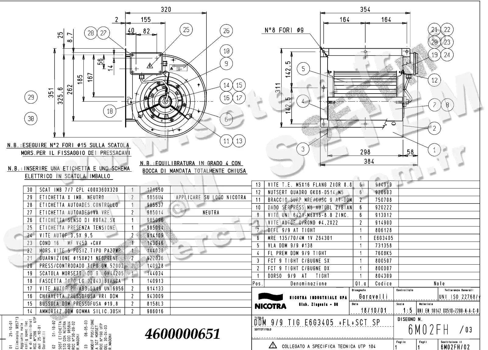 4624500651-VENTILATEUR NICOTRA DDM9/9TIG 420W 4P M230V 1V E6G3405 SP +BR+BB *6M02FH*