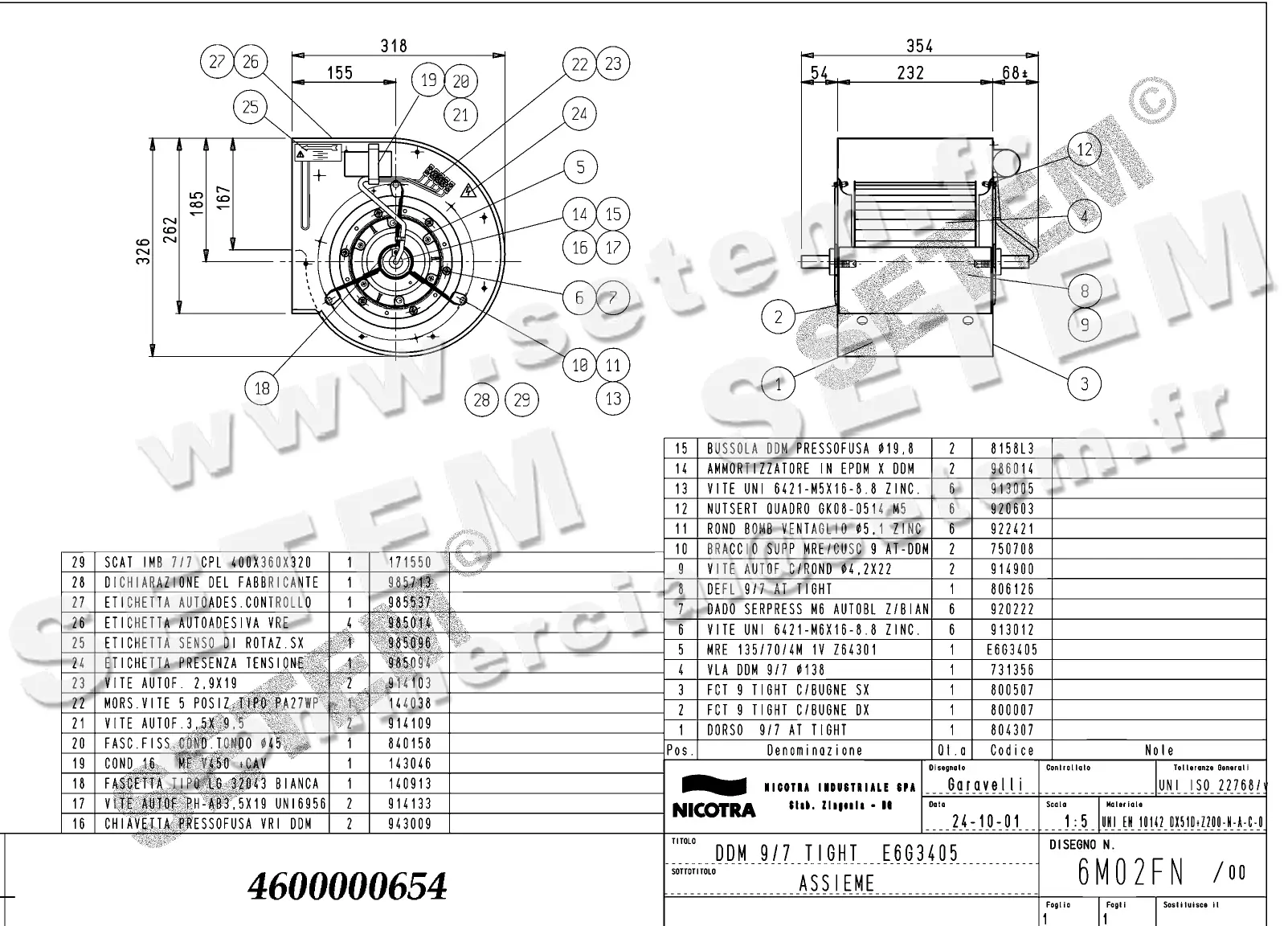 4624500654-VENTILATEUR NICOTRA DDM9/7TIG 420W 4P M230V 1V E6G3405 *6M02FN*