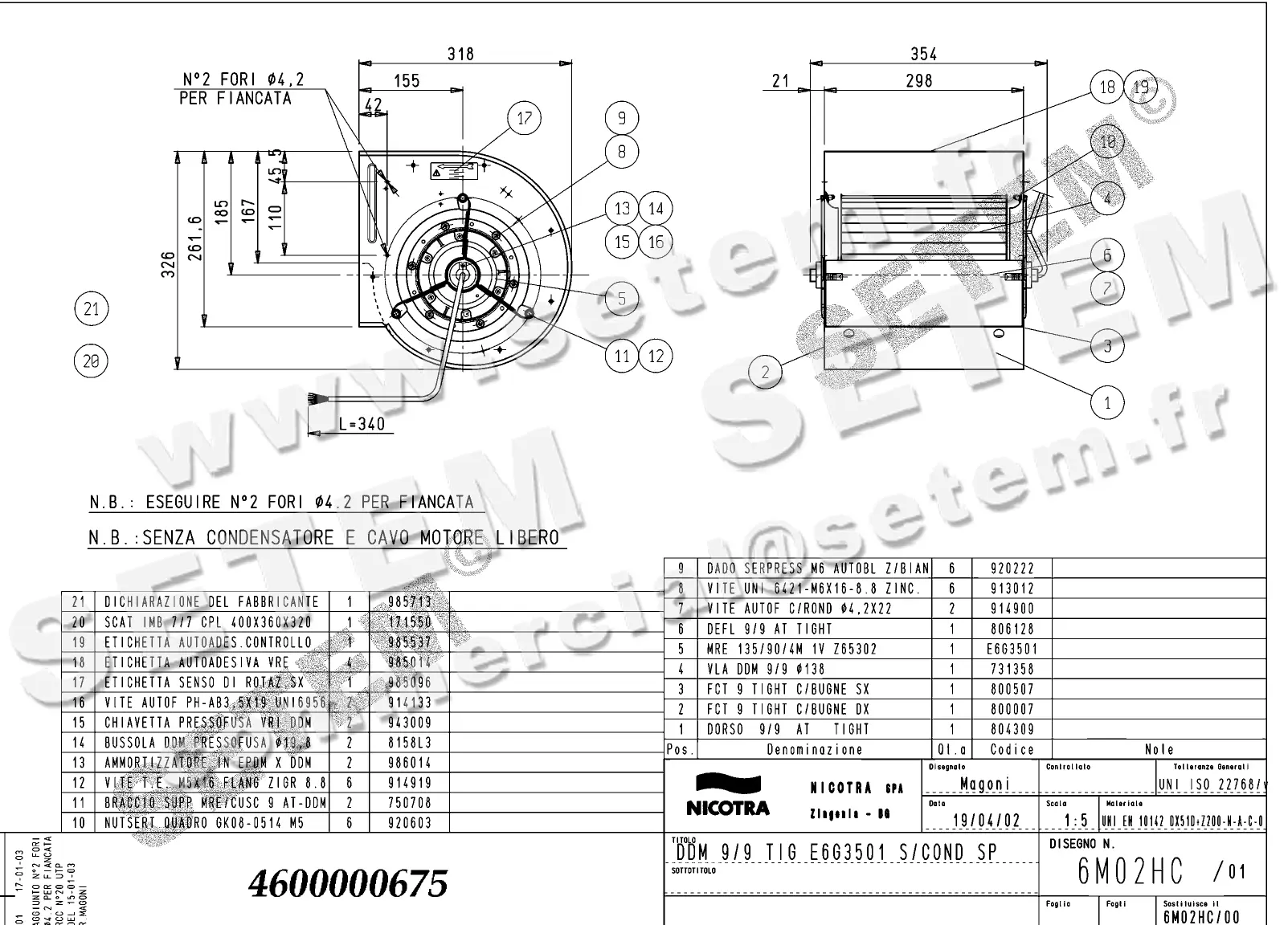 4624500675-VENTILATEUR NICOTRA DDM9/9TIG 550W 4P M230V 1V E6G3501 SP *6M02HC*