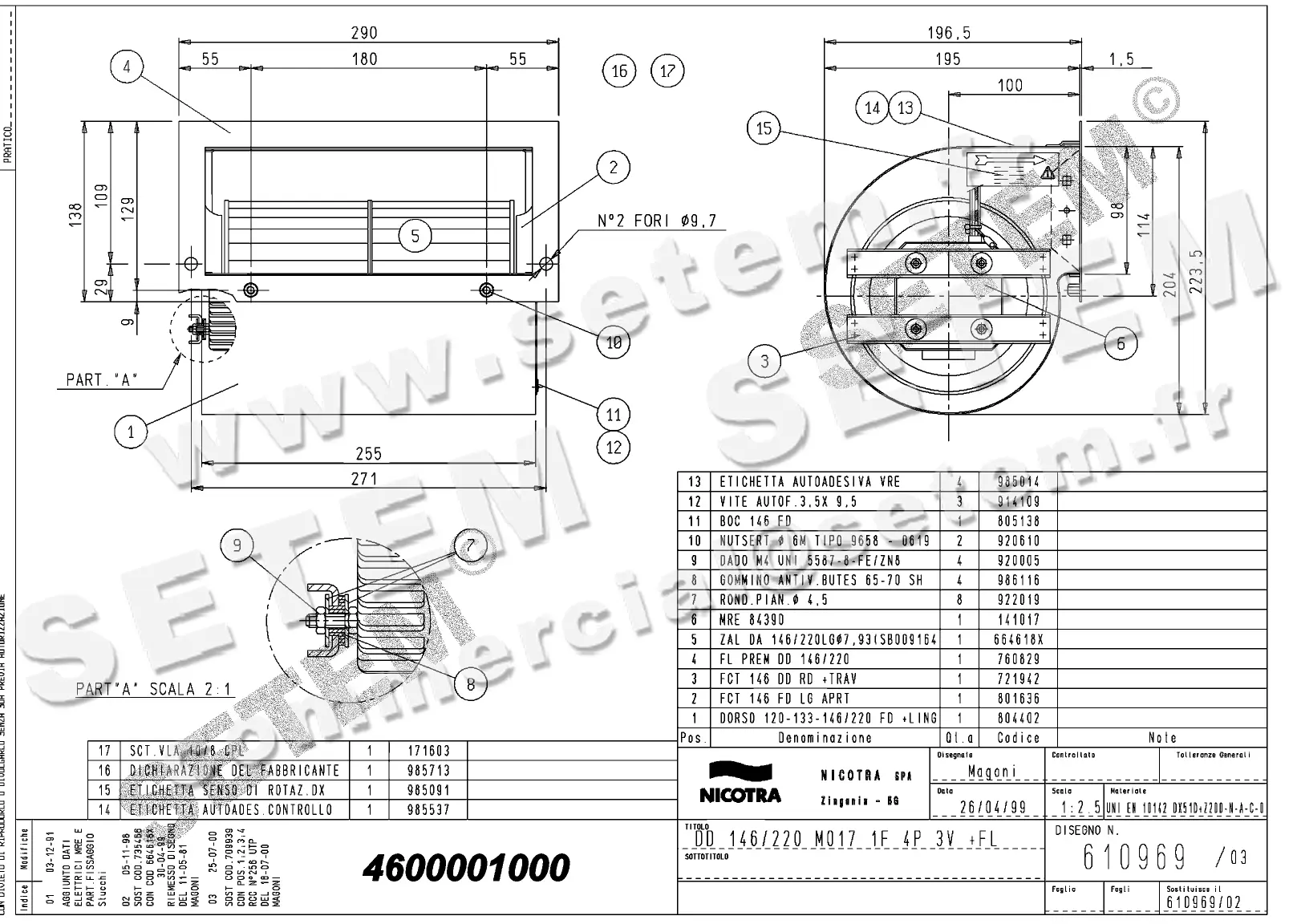 4624501000-VENTILATEUR NICOTRA DD146X220 37W 4P M230V 3V M017 *610969*