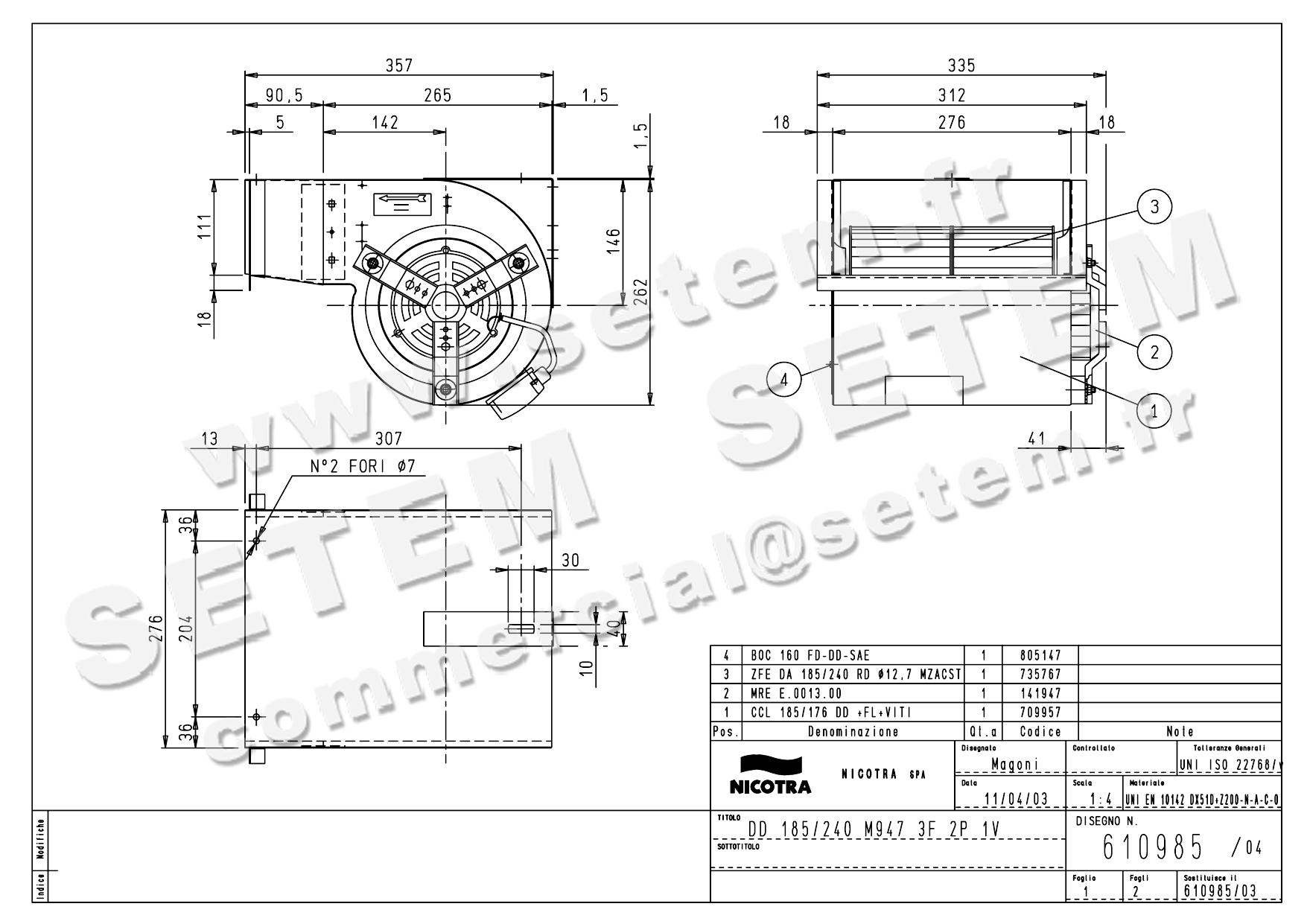 4624501005-VENTILATEUR NICOTRA DD185/240 750W 2P T230/400V 1V M947 *610985*