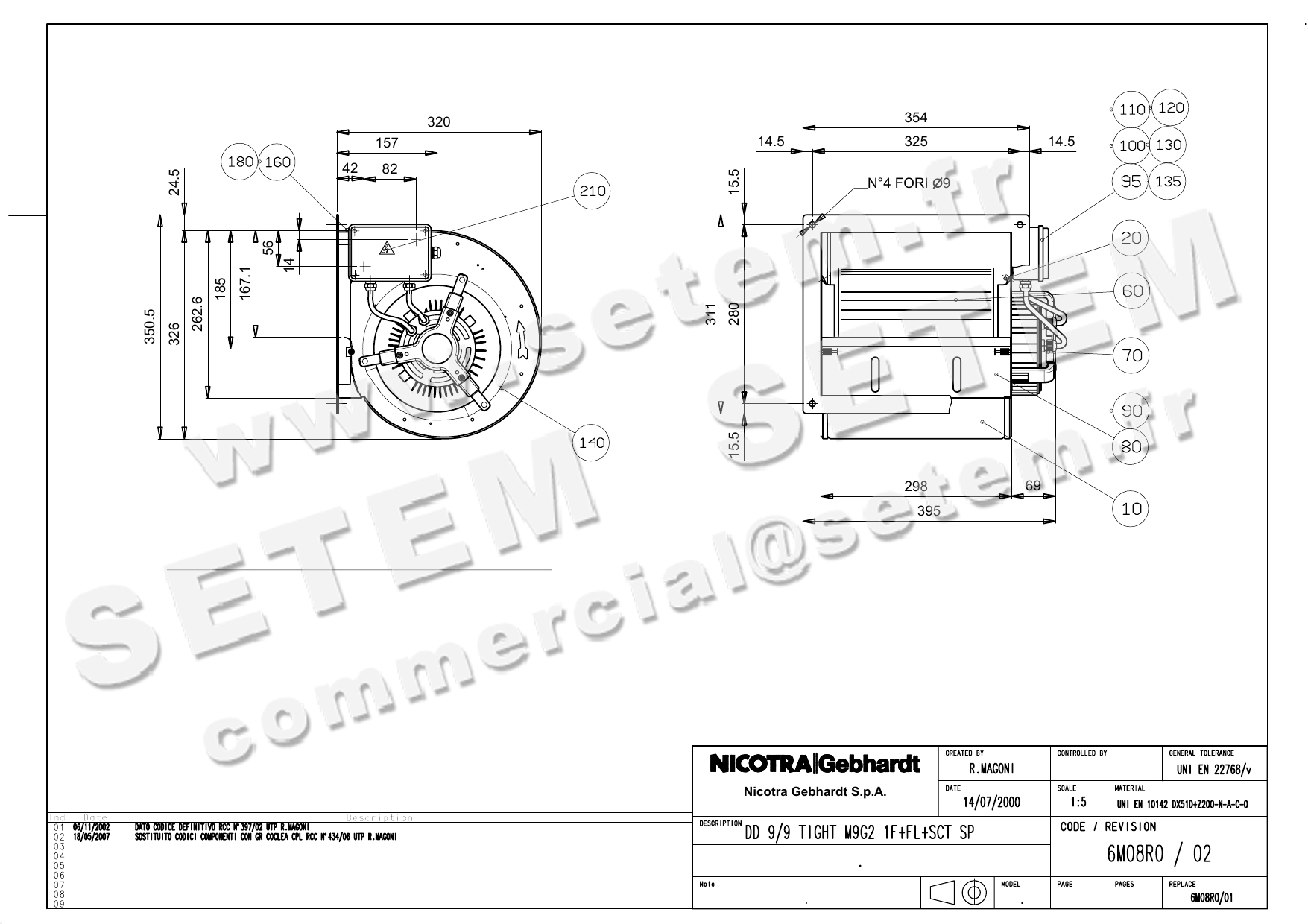 4624501140-VENTILATEUR NICOTRA DD9/9TIG 373W 4P M230V 1V M9G2 +BR+BB *6M08R0*